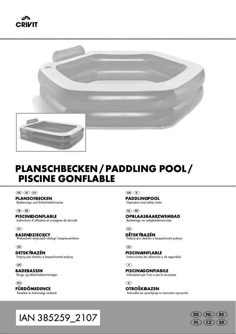 Page 1 de la notice Manuel utilisateur Crivit IAN 388687