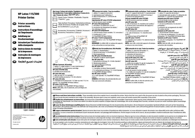 Página 1 del manual Instrucciones / montaje HP Latex 115