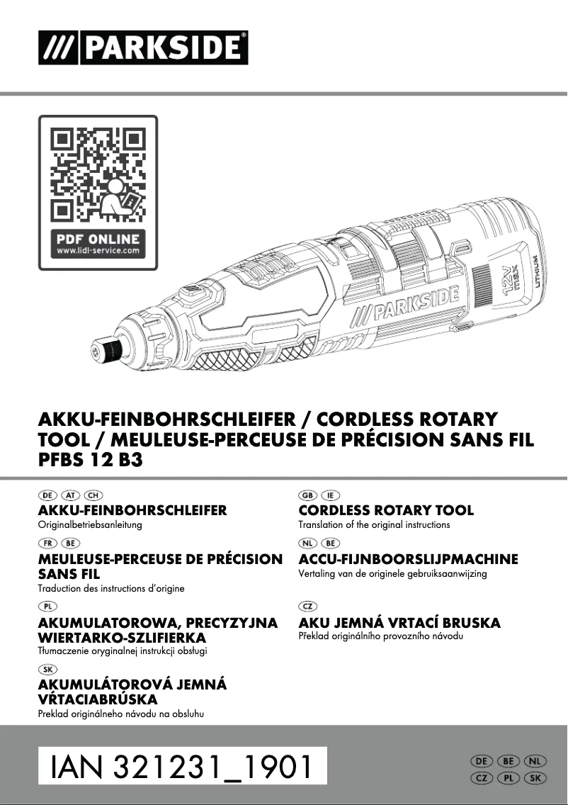 Page n°1 - Manuel utilisateur Parkside PFBS 12 B3
