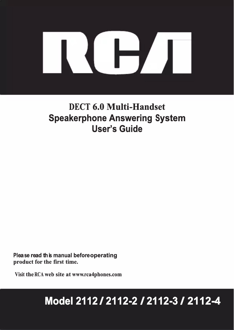 Page 1 de la notice Manuel utilisateur RCA 2112