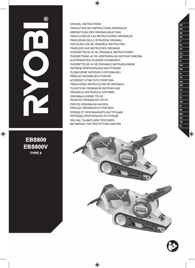 Page 1 de la notice Manuel utilisateur RYOBI EBS800