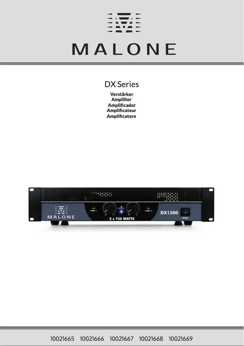 Page n°1 - Manuel utilisateur Malone DX1500