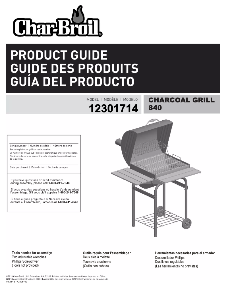 Page 1 de la notice Manuel utilisateur Char-Broil Charcoal 12301714