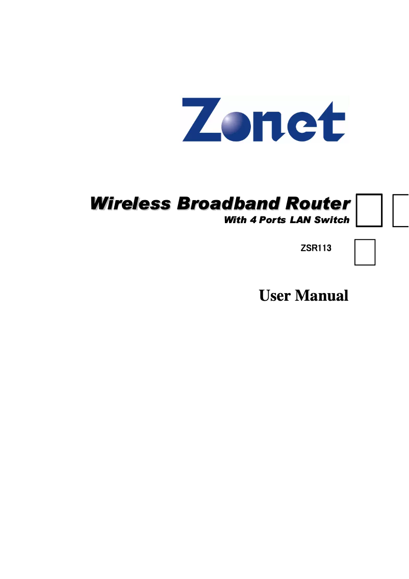 Página 1 del manual Manual de usuario Zonet ZSR1124WE