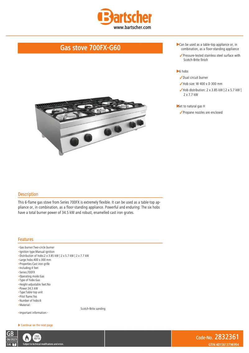 Image de la première page du manuel de l'appareil 700FX-G60
