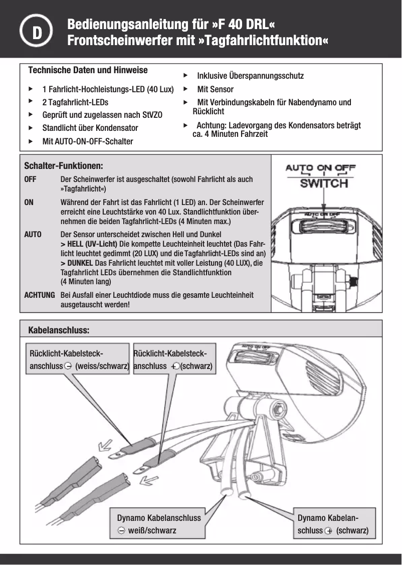 Image de la première page du manuel de l'appareil F 40 DRL