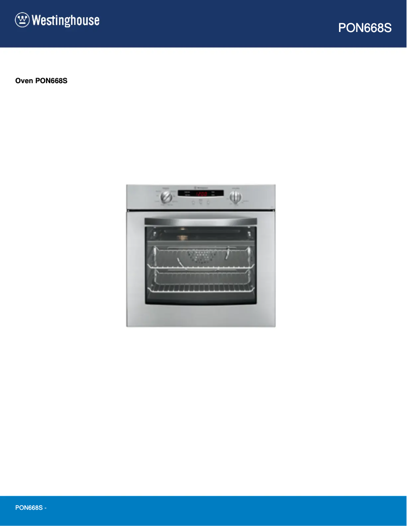 Page 1 de la notice Manuel utilisateur Westinghouse PON668S