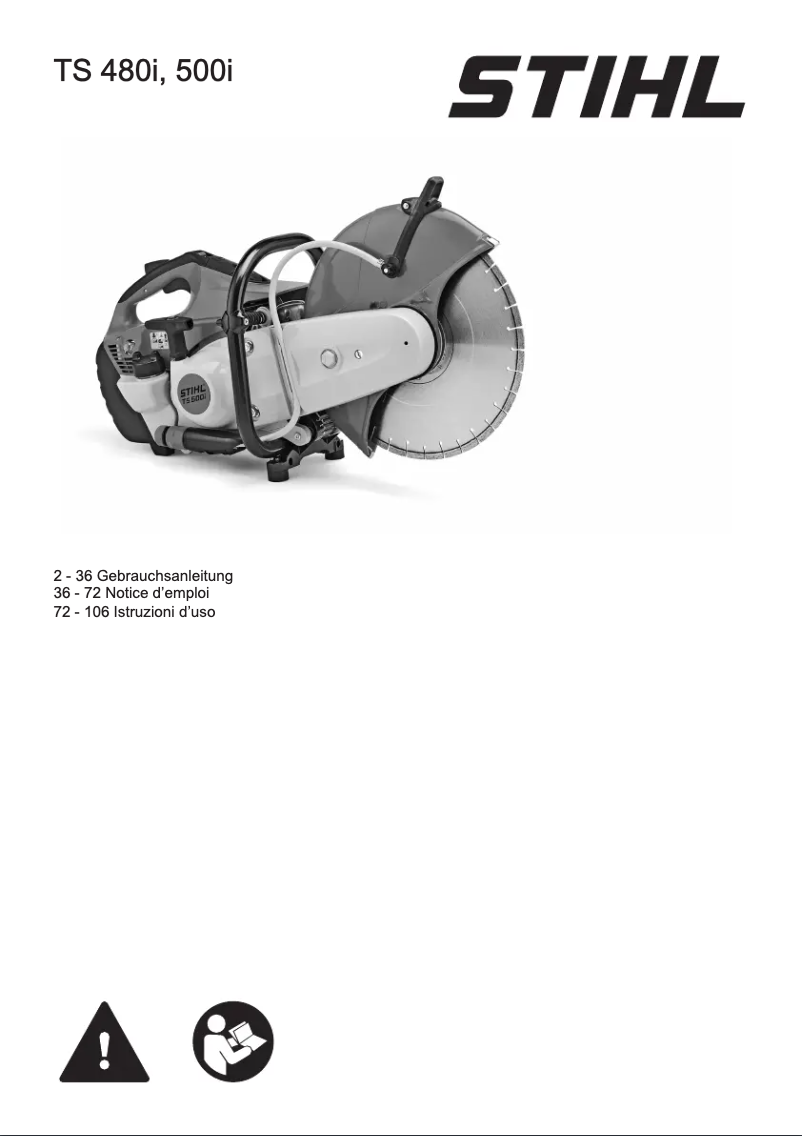 Page n°1 - Manuel utilisateur Stihl TS 480i