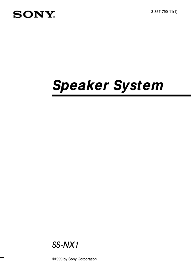 Página 1 del manual Manual de usuario Sony SS-NX1