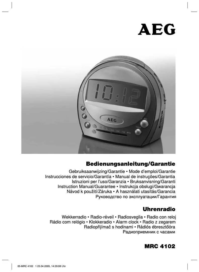 Image de la première page du manuel de l'appareil MRC 4102