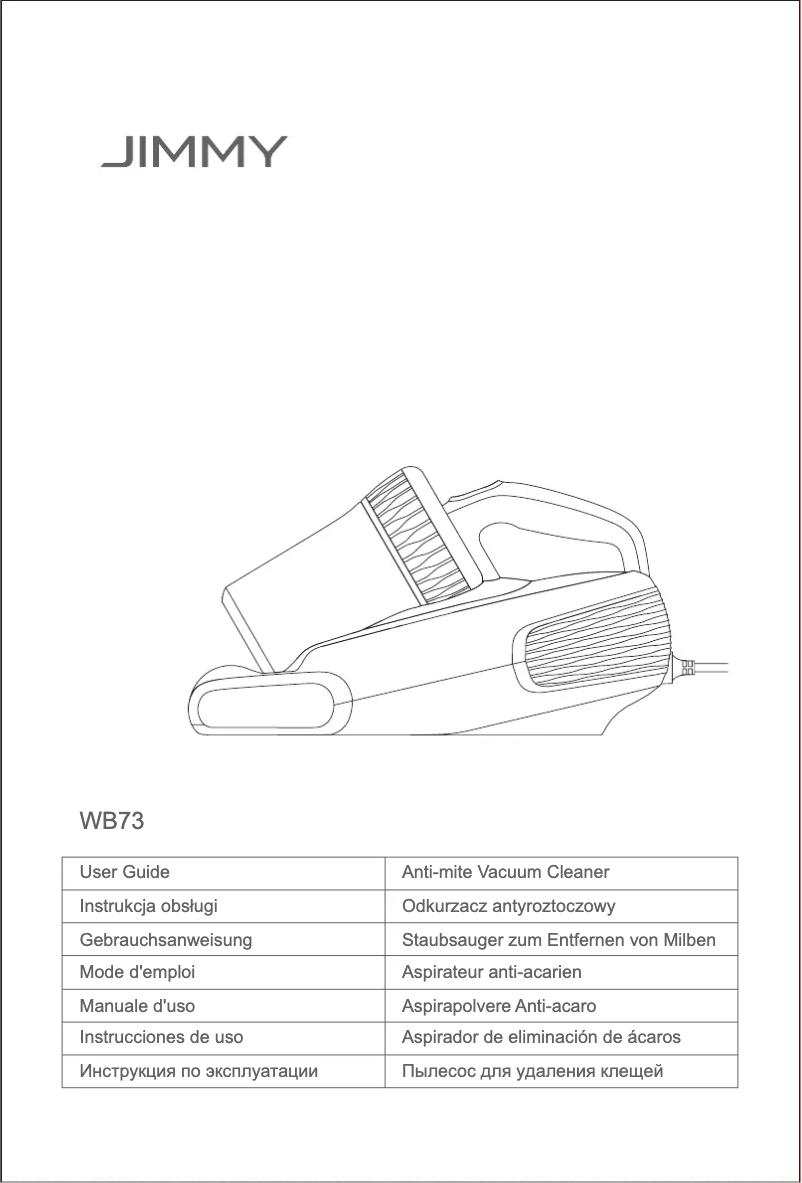 Page 1 de la notice Manuel utilisateur JIMMY Anti-mite UV WB73