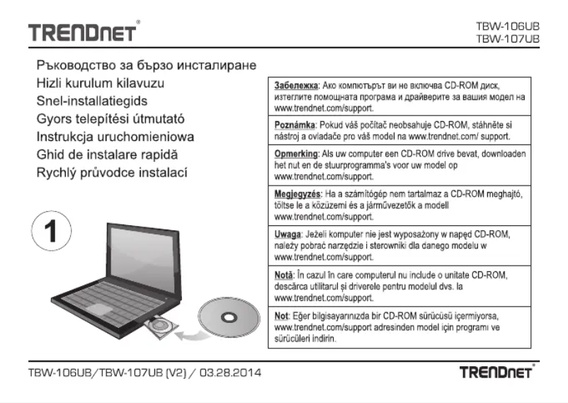 Image de la première page du manuel de l'appareil TBW-107UB