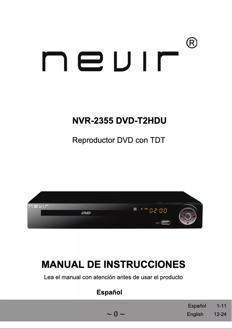 Image de la première page du manuel de l'appareil NVR-2355 DVD-T2HDU