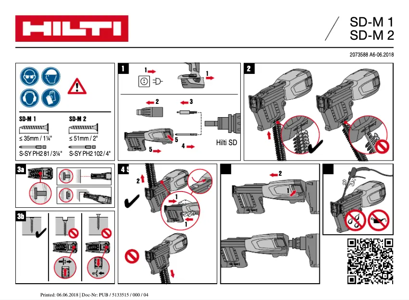 Page 1 de la notice Instructions / montage Hilti SD 5000-22