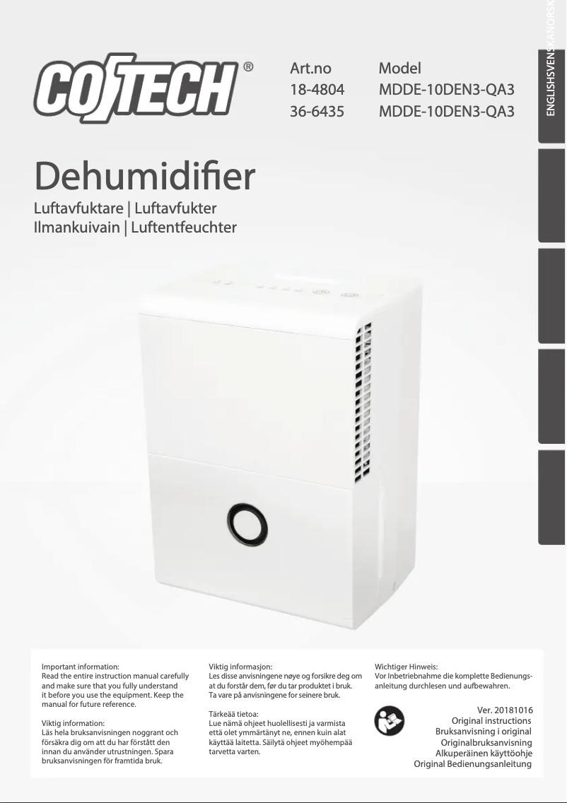 Imagen de la primera página del manual del dispositivo MDDE-10DEN3-QA3