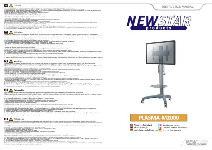 Page n°1 - Manuel utilisateur Newstar PLASMA-M2000