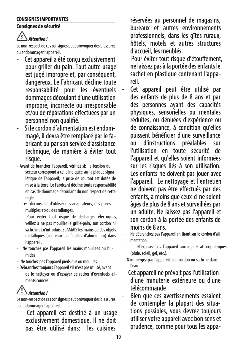 Page n°1 - Manuel utilisateur DeLonghi Active Line CTLA2103