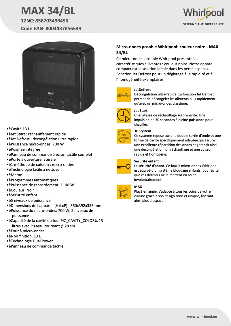 Image de la première page du manuel de l'appareil MAX 34/BL