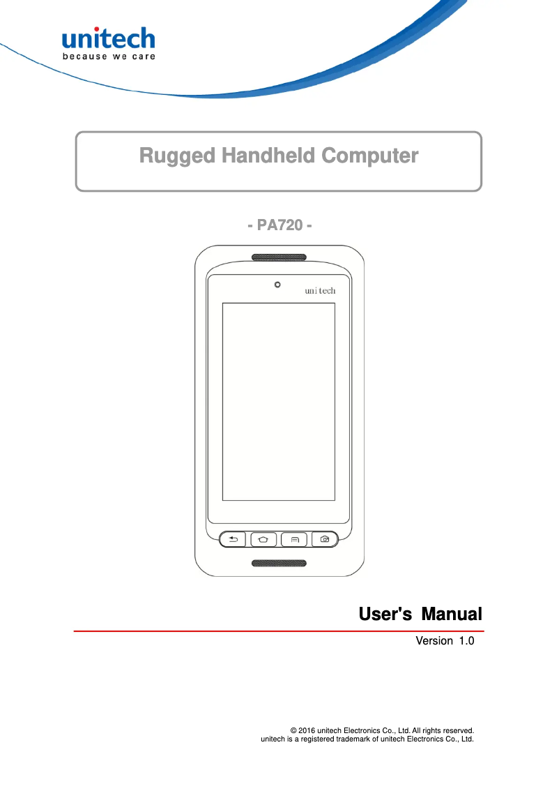 Page 1 de la notice Manuel utilisateur Unitech PA720