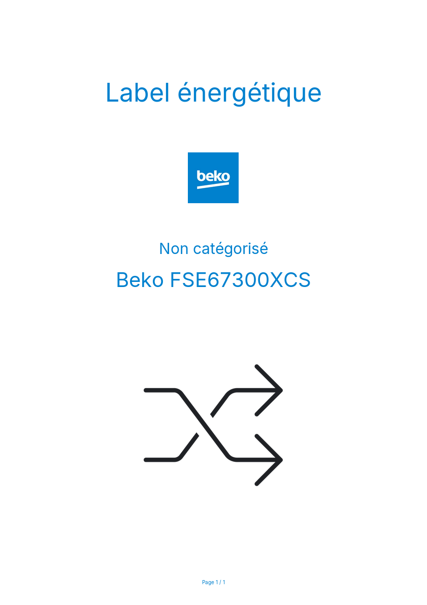 Image de la première page du manuel de l'appareil FSE67300XCS