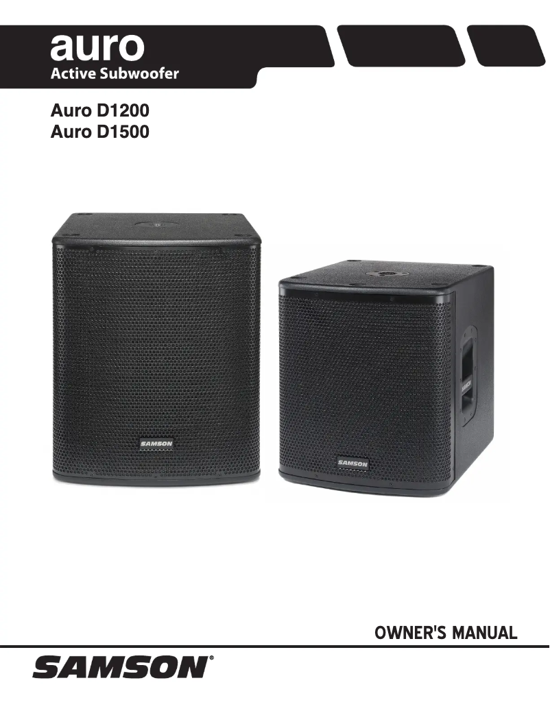 Page n°1 - Manuel utilisateur Samson Auro D1500