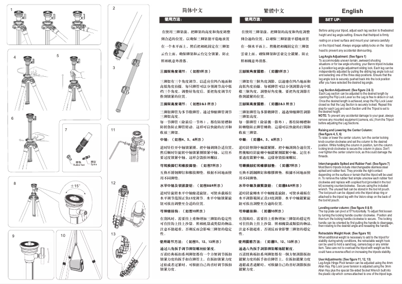 Page 1 de la notice Manuel utilisateur Benro C1573FS2