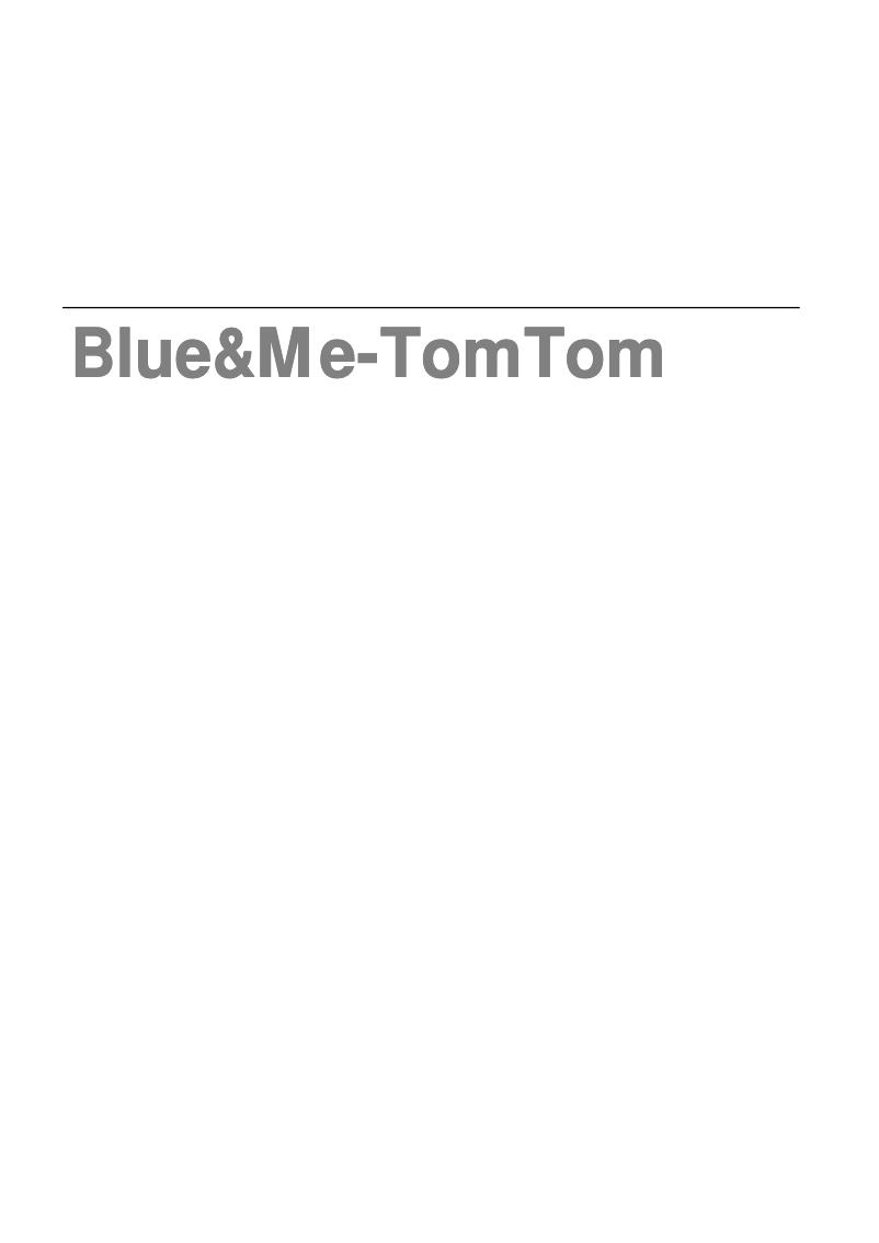 Page n°1 - Manuel utilisateur TomTom Blue&Me