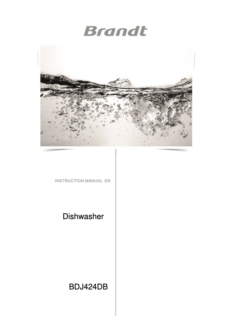 Page 1 de la notice Manuel utilisateur Brandt BDJ424DB