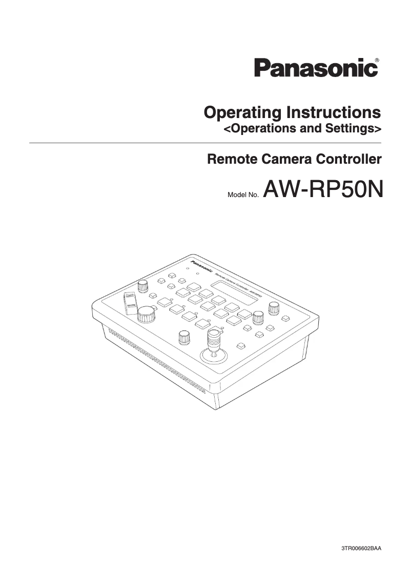 Page 1 de la notice Manuel utilisateur Panasonic AW-RP50