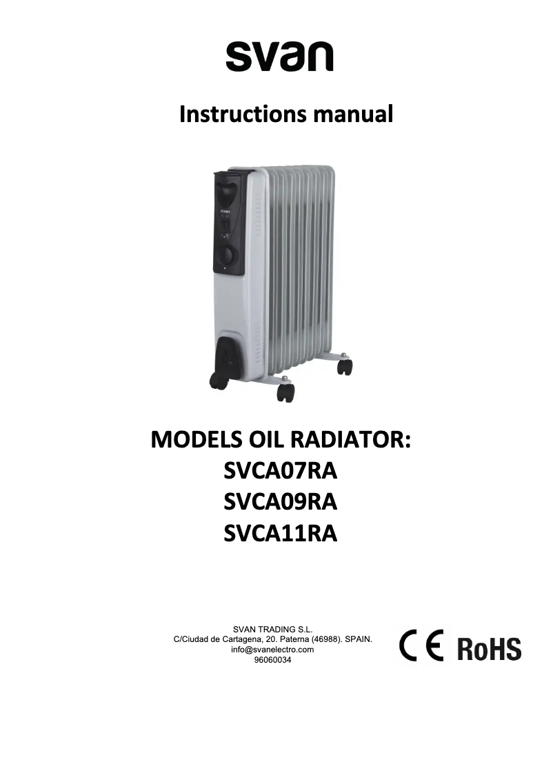 Page 1 de la notice Manuel utilisateur SVAN SVCA07RA