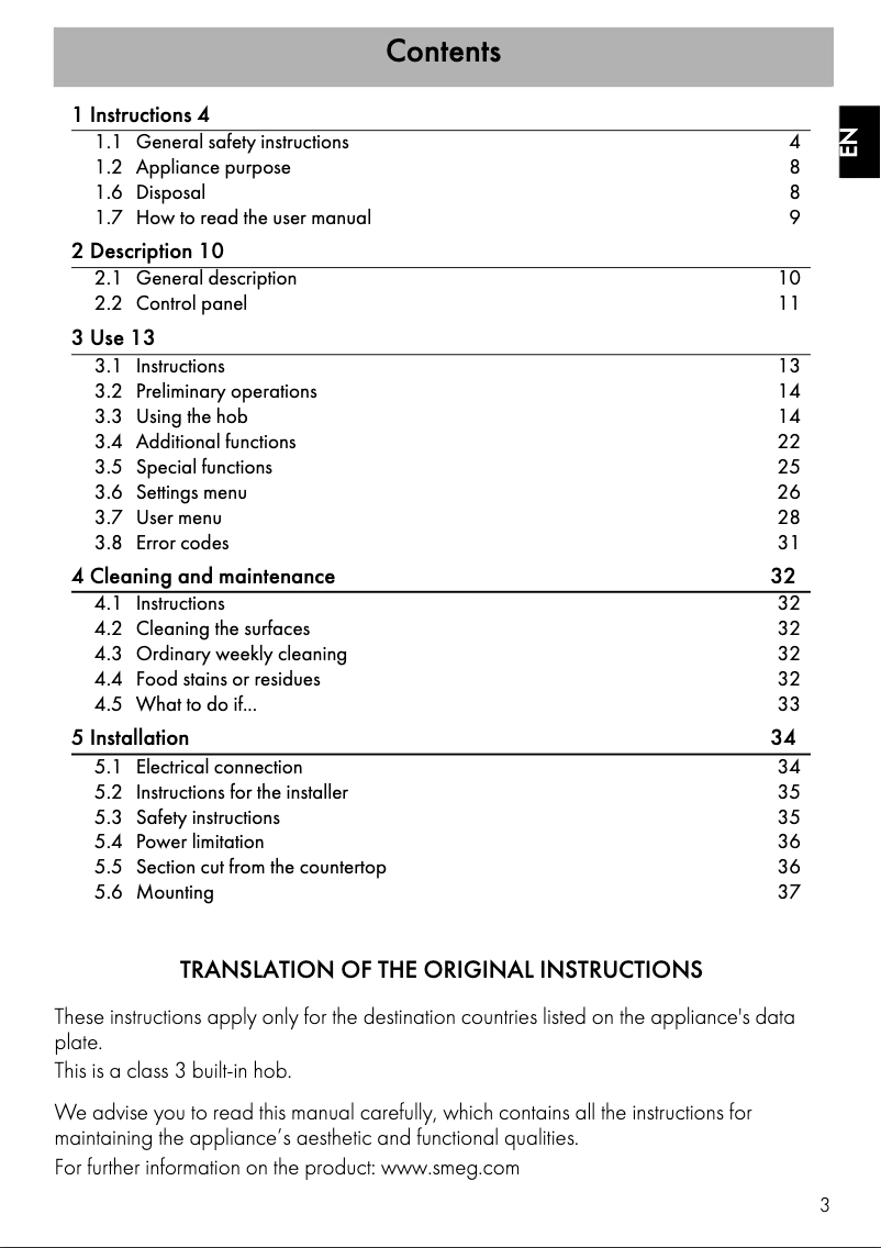 Page n°1 - Manuel utilisateur Smeg SAI4954D