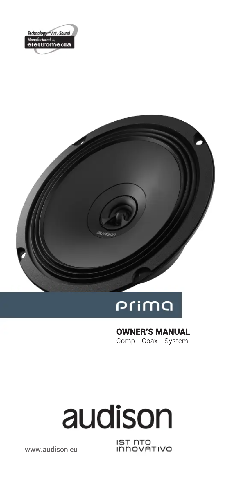 Page n°1 - Manuel utilisateur Audison Prima APX 6.5