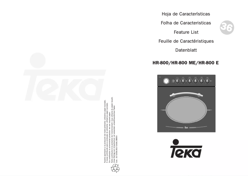 Page n°1 - Manuel utilisateur Teka HR-800 E