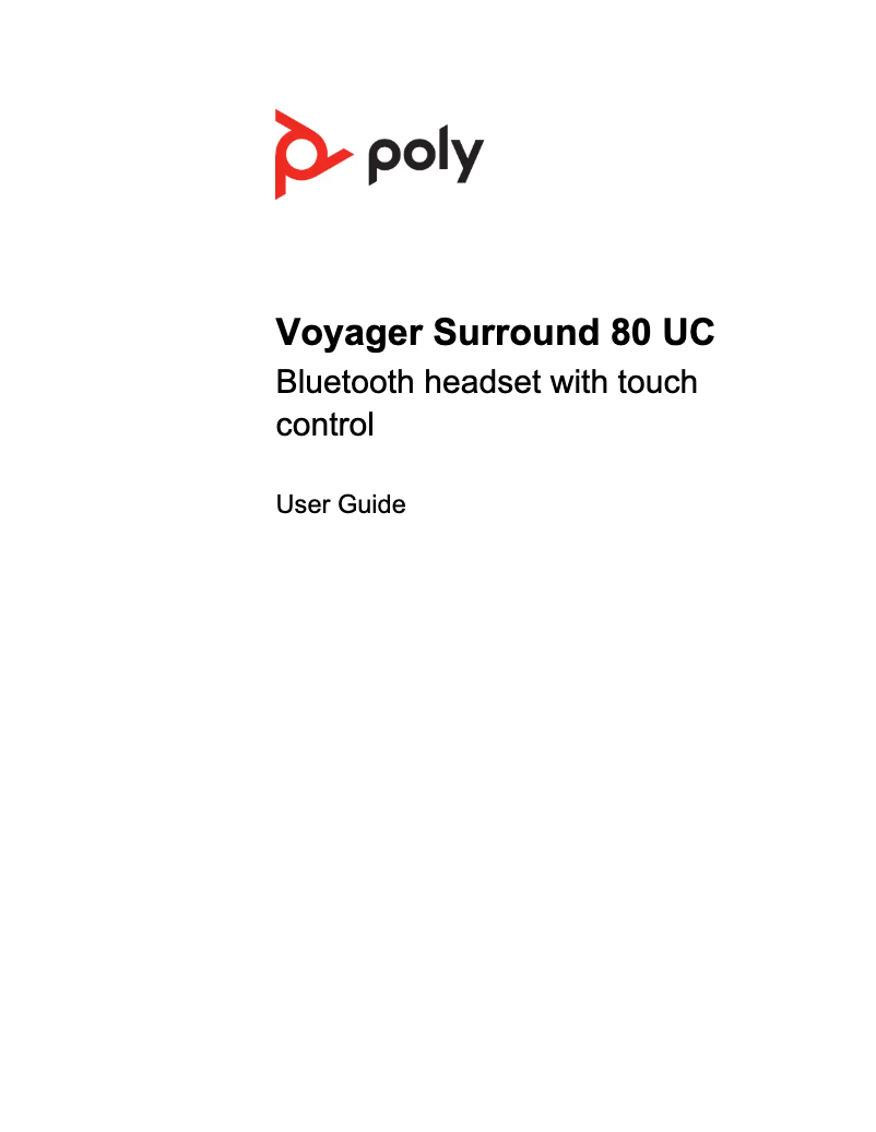 Page n°1 - Manuel utilisateur Plantronics Voyager Surround 80 UC