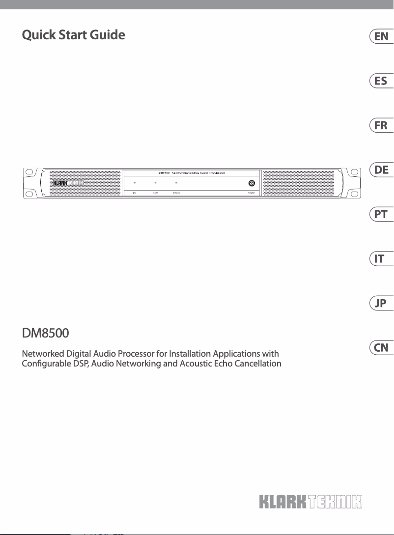Page n°1 - Manuel utilisateur Klark Teknik DM8500