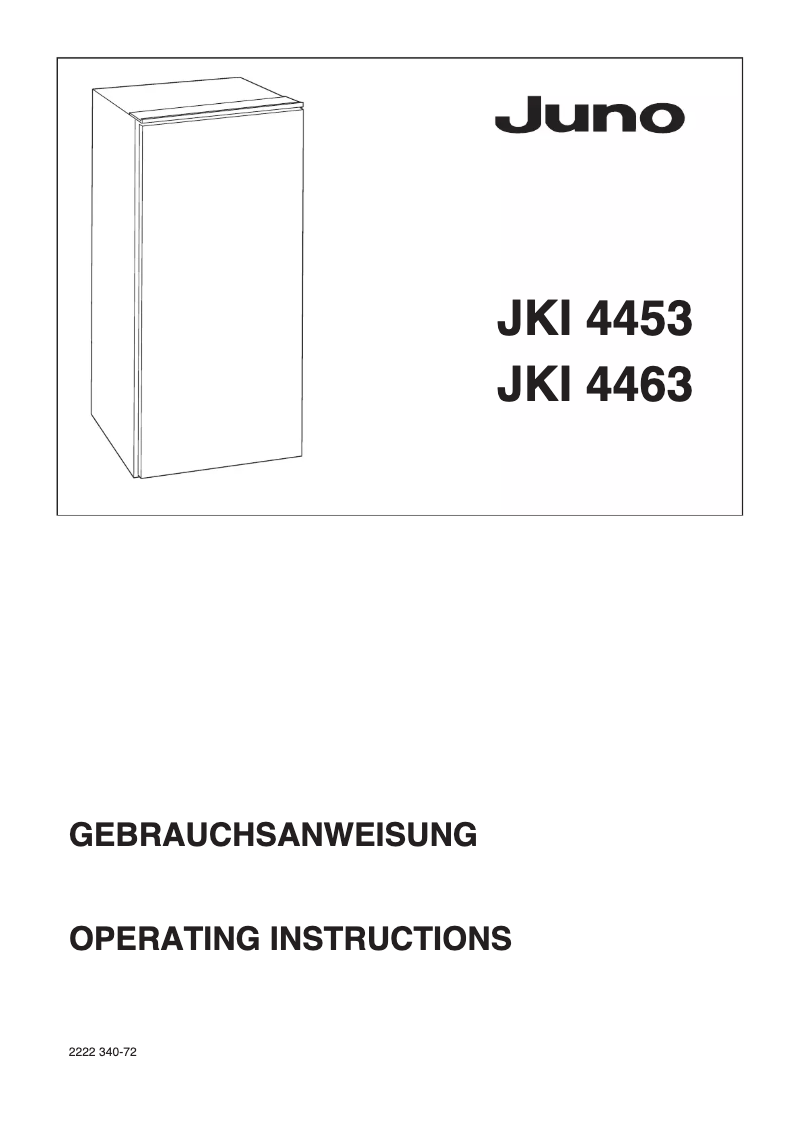 Page 1 de la notice Manuel utilisateur Juno JKI4463