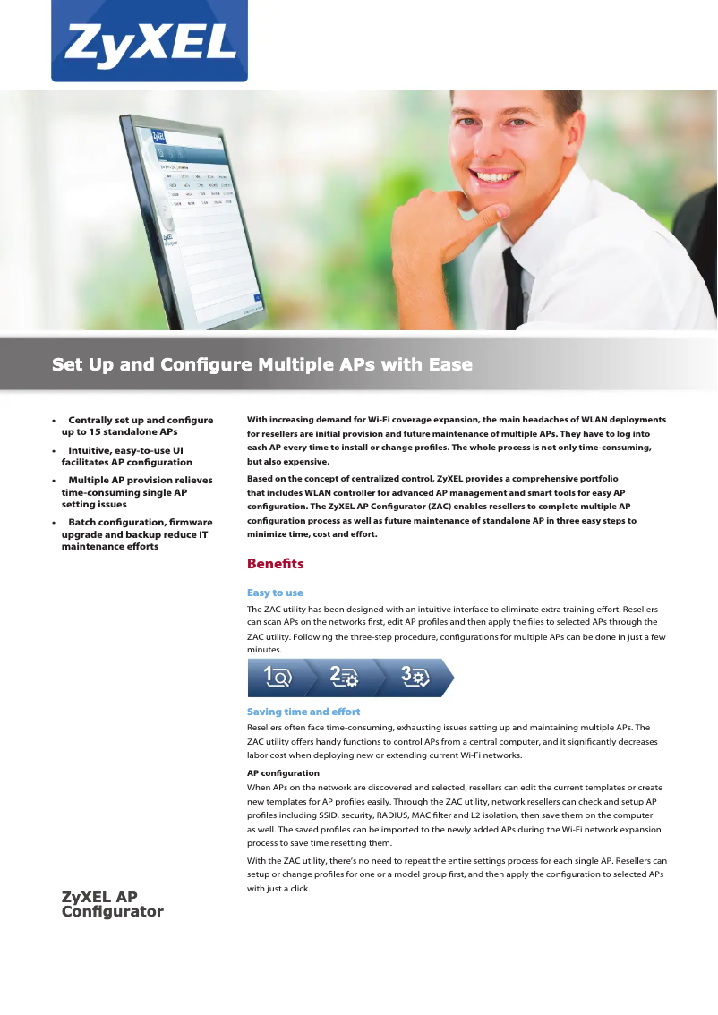 Página 1 del manual Ficha técnica ZyXEL AP Configurator