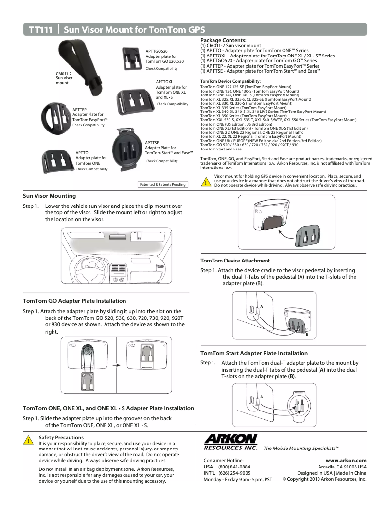 Imagen de la primera página del manual del dispositivo TT111