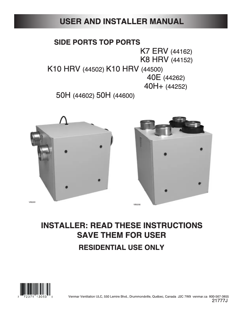 Page 1 de la notice Guide d'installation vänEE 44252