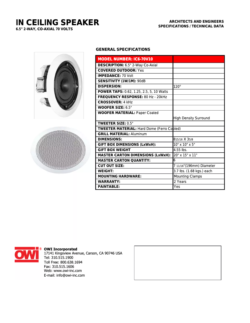 Image de la première page du manuel de l'appareil IC6-70V10