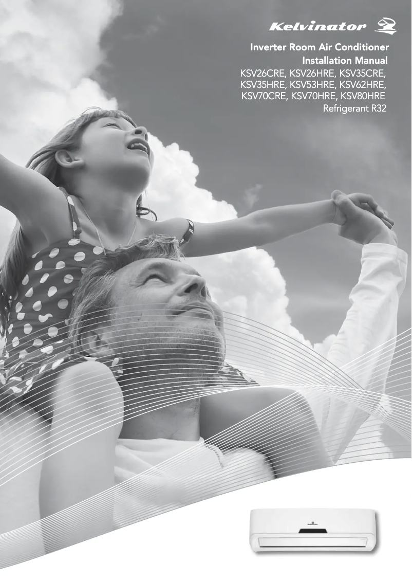 Page 1 de la notice Guide d'installation Kelvinator KSV26HRE