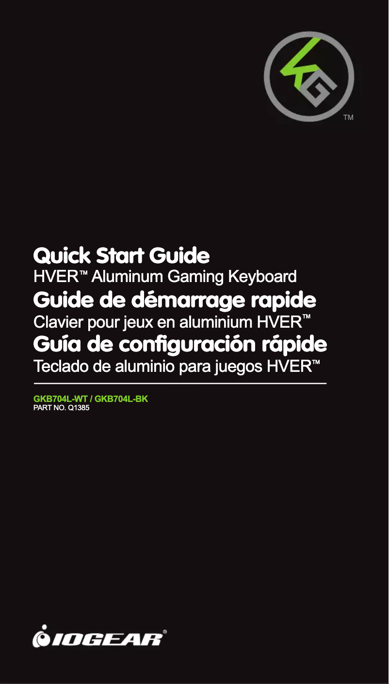 Page 1 de la notice Manuel utilisateur iogear GKB704L