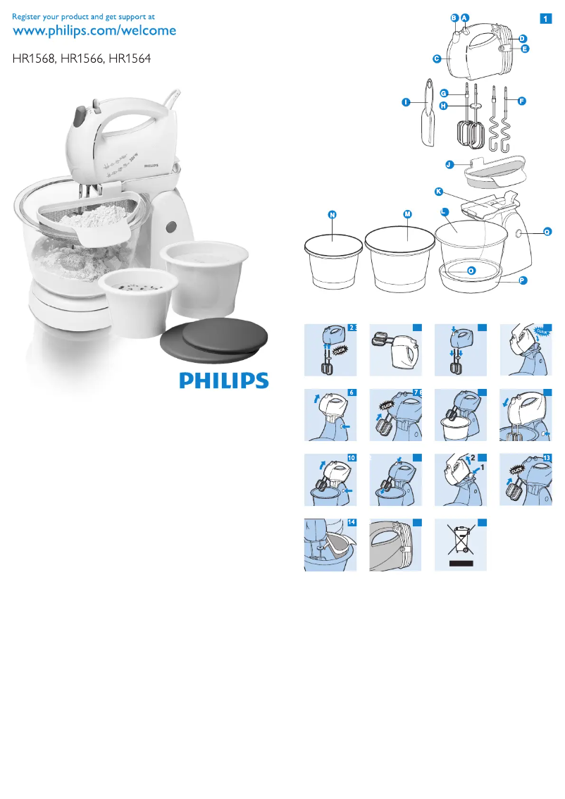 Page n°1 - Mode d'emploi Philips HR1568