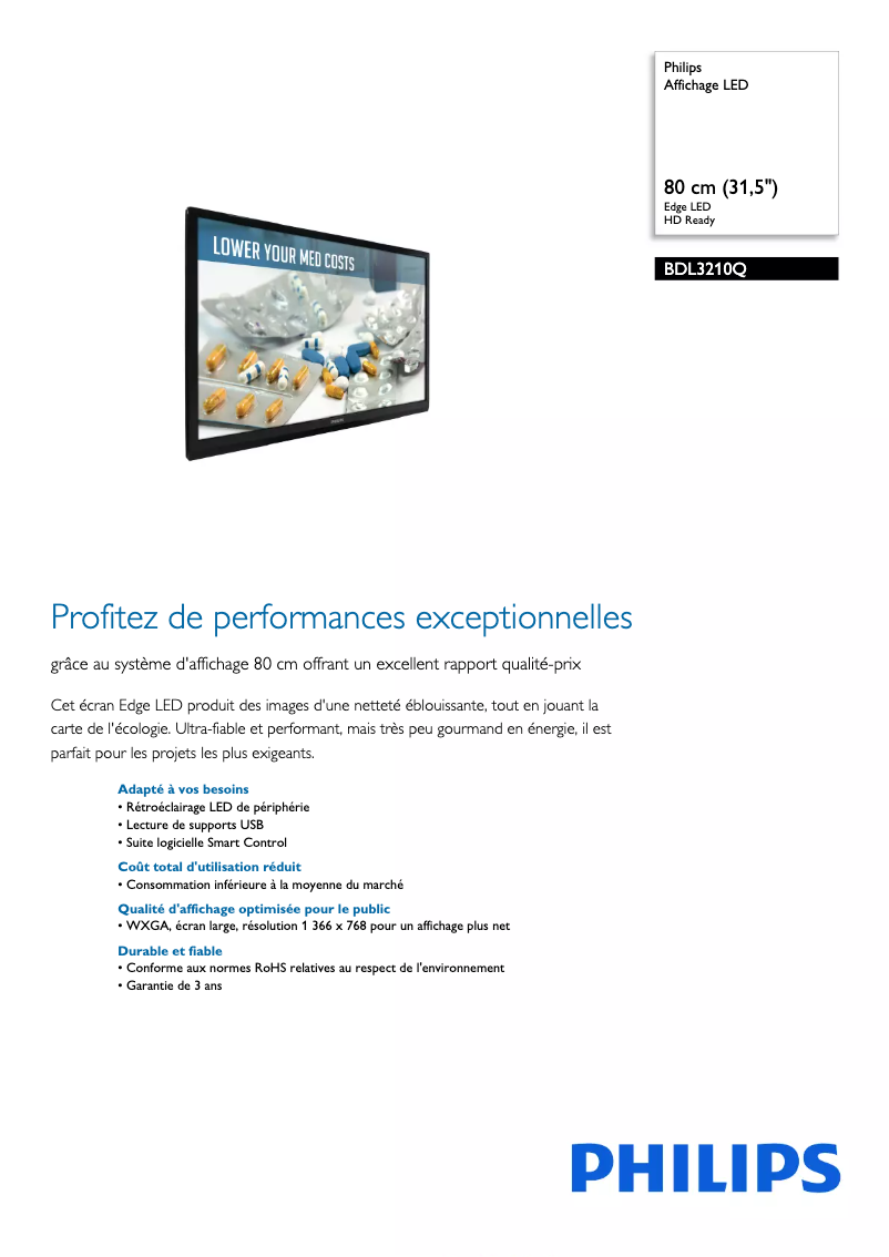 Image de la première page du manuel de l'appareil BDL3210Q