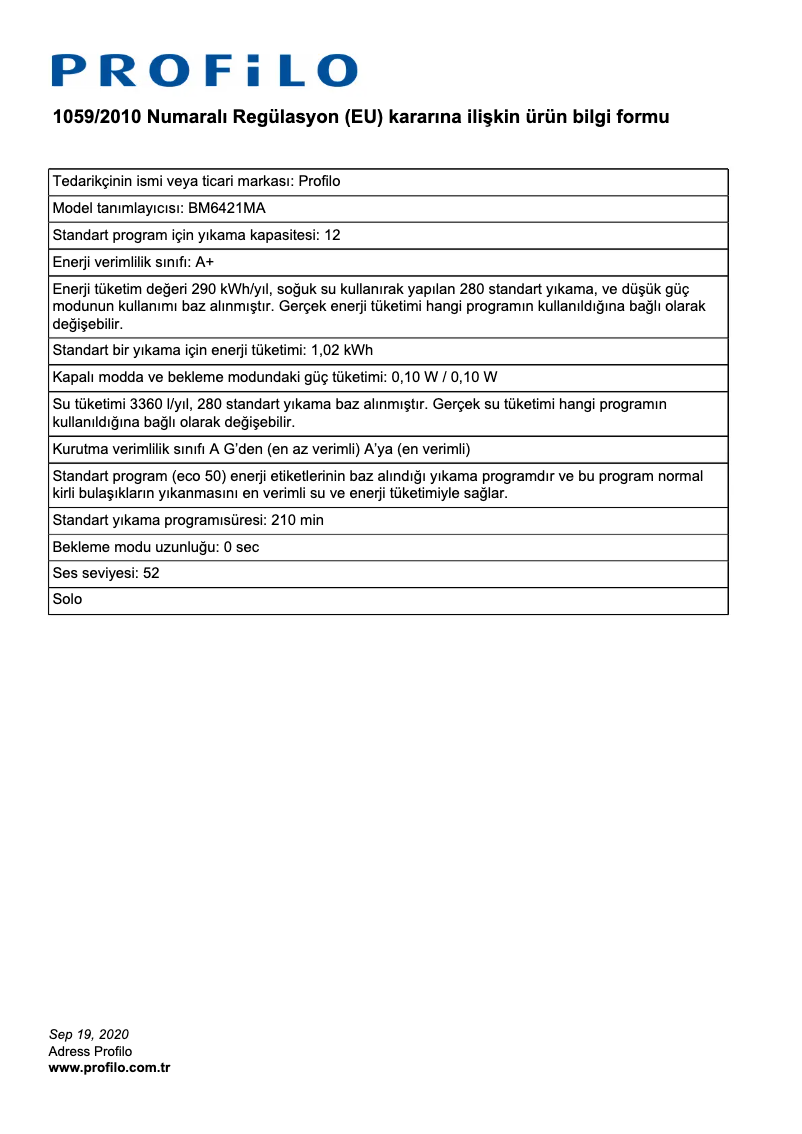 Page 1 de la notice Manuel utilisateur Profilo BM6421MA