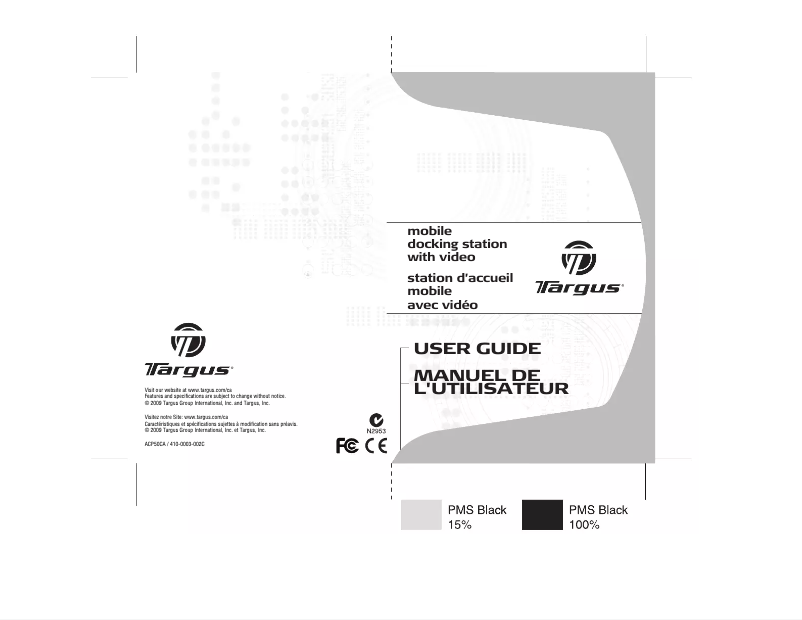 Page n°1 - Manuel utilisateur Targus ACP50CA