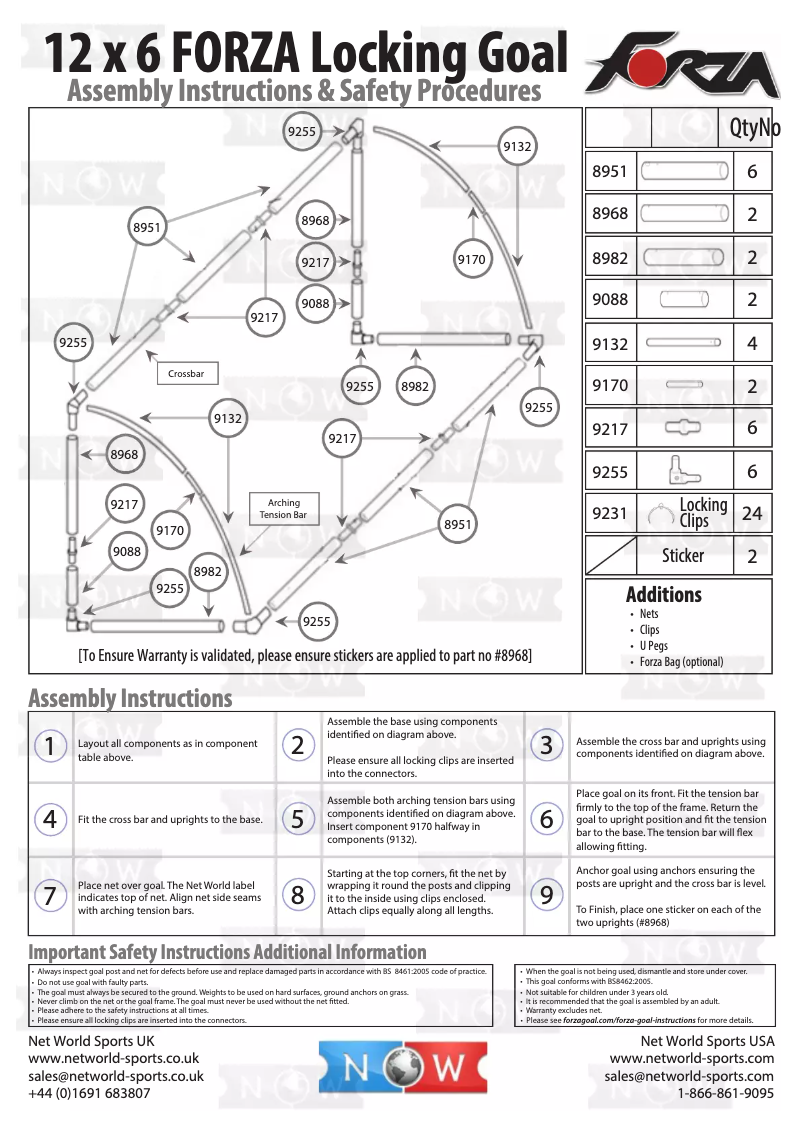 Page n°1 - Manuel utilisateur Forza 12x6 Locking