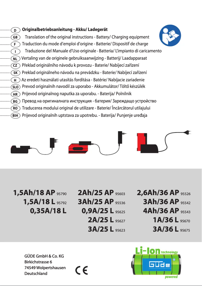 Page 1 de la notice Manuel utilisateur Güde LG 3A/25