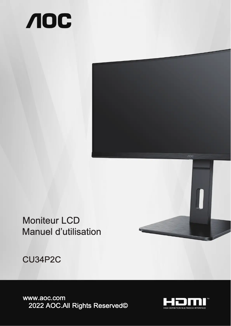 Page n°1 - Manuel utilisateur AOC CU34P2C