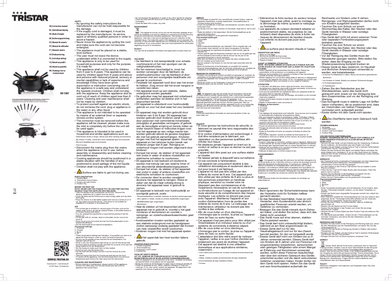 Page n°1 - Manuel utilisateur TriStar FO-1107